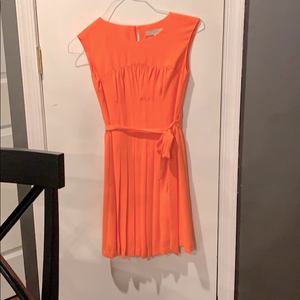 NEVER WORN  orange pleat dress!